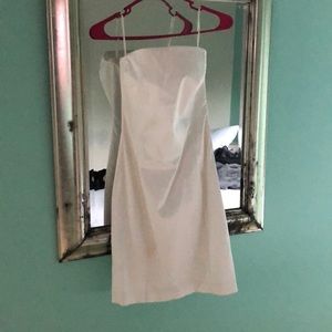 White strapless cocktail dress